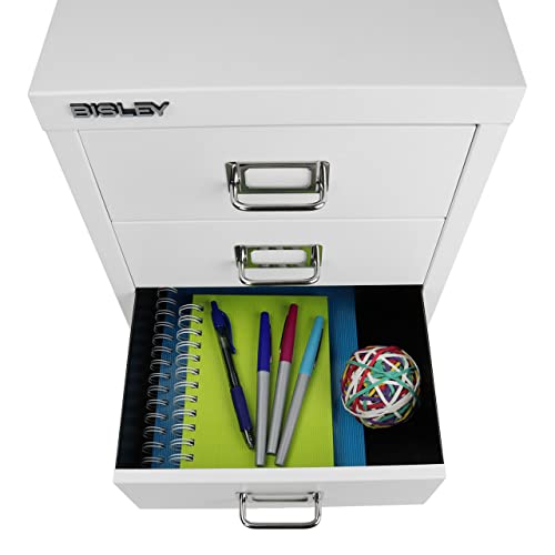 Bisley 3-Drawer Steel MultiDrawer Cabinet - Traffic White - color: Traffic White, size: 3 Drawer
