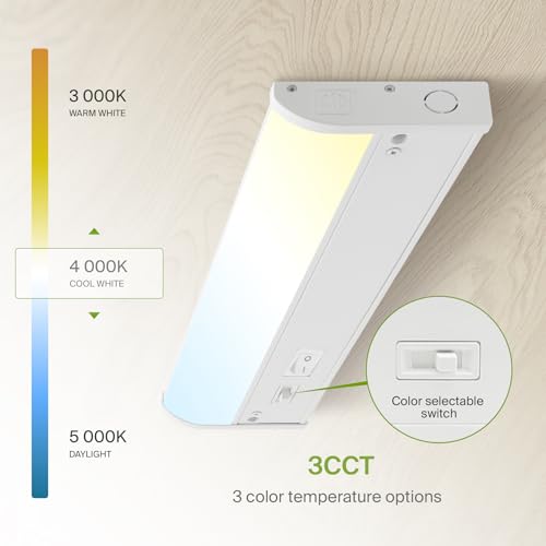 ASD LED Under Cabinet Lighting, 12 inch 5W 325 LM, Dimmable Hardwired Under Cabinet Lights for Kitchen, 3000K Soft/4000K Cool/5000K Daylight, Under Counter Light Fixtures, ETL, White, 2 Pack - color: 12 Inch White, size: 2 Pack