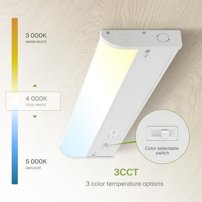 ASD LED Under Cabinet Lighting, 12 inch 5W 325 LM, Dimmable Hardwired Under Cabinet Lights for Kitchen, 3000K Soft/4000K Cool/5000K Daylight, Under Counter Light Fixtures, ETL, White, 2 Pack - color: 12 Inch White, size: 2 Pack