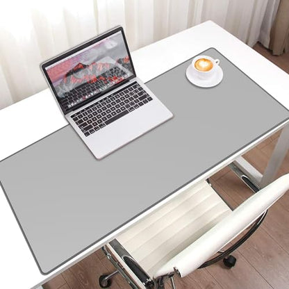 JIALONG Desk Mat - Large Desk Pad, Gaming Mouse Pad, Office Desk Protector with Anti-slip Base, Anti-wear Personalized Design, Mousepad in Mid-Grey - color: Grey