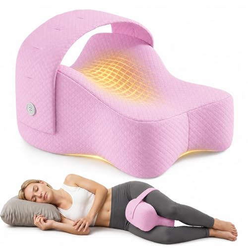 Knee Pillow for Side Sleepers, Alignment Pillow for Side Sleepers, Relief Hip & Sciatica Pain, Nourial Pillow Between Legs for Pregnant Women and Seniors (Pink) - color: Pink