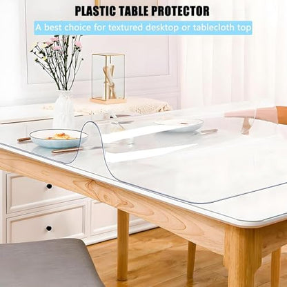 Clear PVC Table Protector Cover 32x38in, Thickness 1.5mm Plastic Pads Rectangular, Scratchproof Cuttable Desktop Mat, Easy Cleaning for Dining Room Writing Desk, 32x38in - size: 32x38in