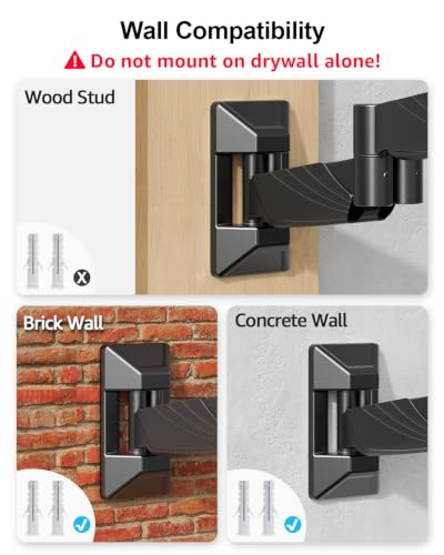 Long Arm Dual Monitor Wall Mount for 17-32" | 27.1" Extra Long Monitor Mount Holds up to 17.6 lbs Each Gas Spring Wall Monitor Arm Full Motion VESA Mount, 75/100, Black - size: Dual Wall Mount