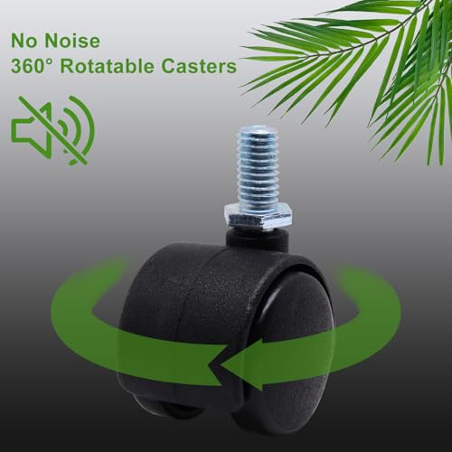 Plastic Caster Wheels 1 Inch, M8 Threaded Swivel Casters Set of 4, Black Nylon Replacement Casters Wheels for Furniture Table Cabinet Office Chair - style: 1 Inch-Threaded Stem