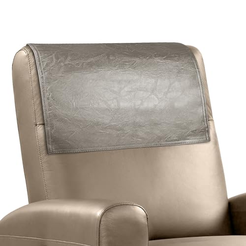Recliner Headrest Protector Faux Leather Headrest Cover for Recliner Chair Waterproof Couch Headrest Covers for Furniture Sofa Protector for Home Office Chair W17 x L27Inch(Taupe) - color: Taupe, size: 43x69 Cm