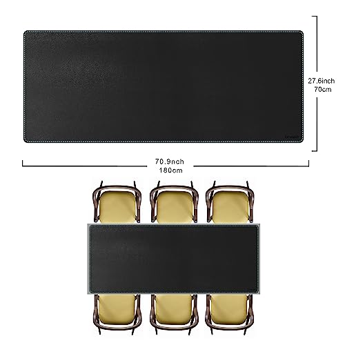 CENNBIE Leather Desk Pad Large, 71" x 27.5" Desk Mat Protector (Black) - color: Black, size: 25.7" x 71"