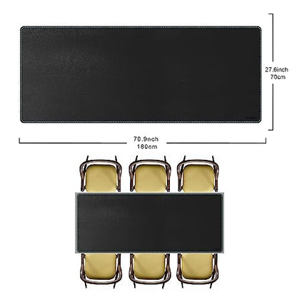 CENNBIE Leather Desk Pad Large, 71" x 27.5" Desk Mat Protector (Black) - color: Black, size: 25.7" x 71"