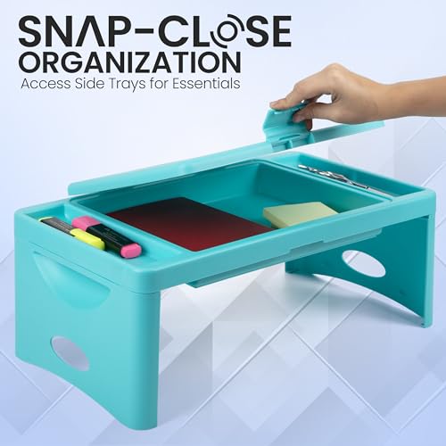 Loddie Doddie Foldable Lap Desk for Adults, Bed Tray, Teal Blue, 9.75"x12" - color: Teal Blue