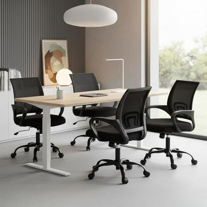 OLIXIS Office Desk Chair, Ergonomic Computer Chair, Lumbar Support | Height Adjustable, Fixed Armrest, Rocking Mode, 360 Swivel, 2 Pack Home, Black - color: Black, size: 2 Pack