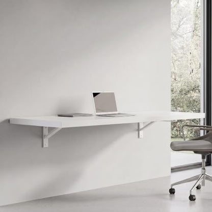 Wall Mounted Desk, Murphy Desk, Wall Mounted Folding Table, 48x16 White | Houseables Laundry Folding Table, Fold Down Work Bench, Foldable Station, Floating Bar, Hanging, Dining, Kitchen, Clothes - color: White