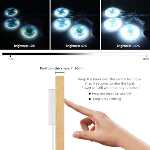 12V COB LED Strip Lights Kit 3.3Ft 6-in-1 Self-Adhesive with 36W Adapter - color: White, size: 3.3Ft
