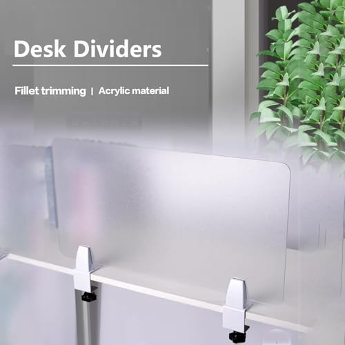 Free Standing Desk Privacy Panels, Frosted Acrylic Desk Dividers, Clamp-on Portable Cubicle Desk Partition, for Visual Distractions Office Cubicle Privacy Panel(120X40CM/47.2X15.7IN) - size: 120X40CM/47.2X15.7IN
