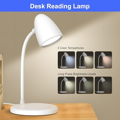 New LED Desk Lamp for Home Office,3 Colors Dimmable Table Lamp - color: L50-White