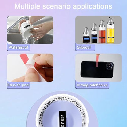 Embossing Label Maker Machine with 1 Tapes, 3D Omega S Vintage 3D Embosser, Old School Handheld Label Printer, Portable Retro Manual Embossed Labeler for Home Office School DIY, Purple﻿