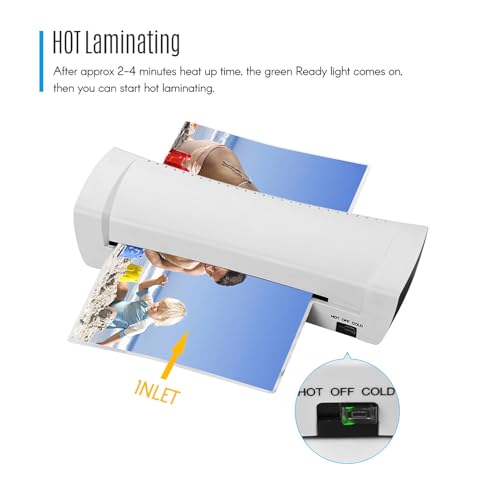 OSMILE SL200 Laminator Machine for Hot and Cold Lamination - A4 Size Document Photo and Card Laminating Machine with 230mm Entry Width - Two Roller System for Home and Office Use