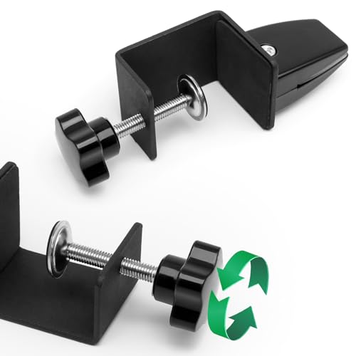 4-Pack Sneeze Guard Clamps for 1/8"" to 1"" Thick Panels, Adjustable Desk Partition Clips, Easy-to-Install Desk Privacy Panel Clips, Ideal for Office and Home Use, Black, 8HY-I0K-JXP340 - color: Black