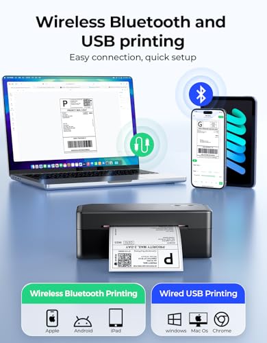 SVANTTO Bluetooth Thermal Label Printer, 4x6 Shipping Printer