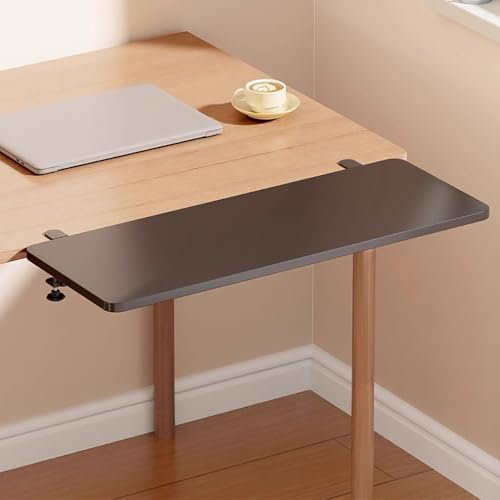 Desk Extender Tray, Punch-Free Clamp on 90° Foldable Keyboard Drawer Tray, Table Mount Armrest Shelf, Computer Elbow Arm Support (Black, 6.9"*9.8"*0.5"/17.5cm*25cm*1.2cm) - color: Black, size: 6.9"*9.8"*0.5"/17.5cm*25cm*1.2cm