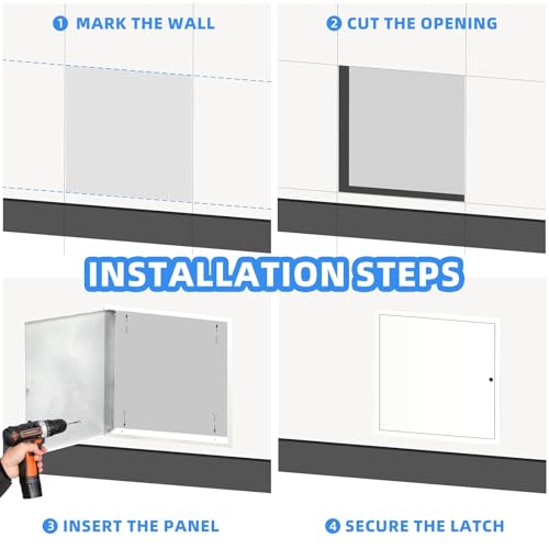 24" x 24" Metal Access Panel, 1MM Thickened Access Panel for Drywall, Aluminum Access Panel for Walls and Ceilings, Rust-Resistant and Easy-to-Install Drywall Access Panel - size: 24in*24in