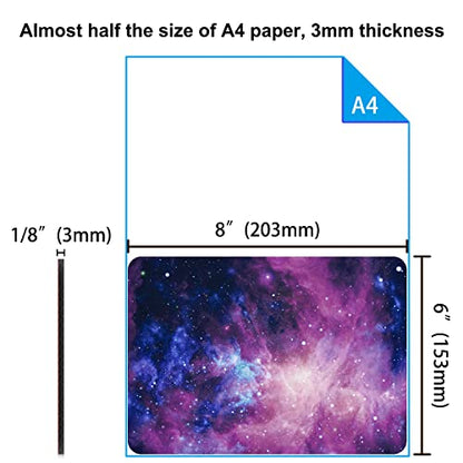 Audimi Small Mouse Pad 6 x 8 Inch, Mini Mouse Pad Thick for Laptop Wireless Mouse Home Office Travel, Portable & Washable (Purple Galaxy) - color: purple galaxy