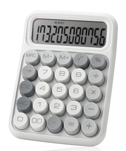 Mr. Pen- Mechanical Switch Calculator, 12 Digit Large LCD Display | Gray with Big Buttons, Mechanical Switch Calculator for Home, School, Office - color: Gray