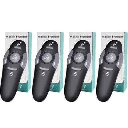 (4 Units) Wireless Presentation Clicker for PowerPoint, Wireless Presenter Remote with Laser Pointer Slide Clickers for Mac/Windows/Linux, Computer/Laptop, Google Slide/PPT/Keynote - style: 4 Units