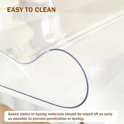 Royhom Clear Table Protector 48 x 14 Inch, 1.5mm Plastic Table Cover - color: Clear 1.5mm, size: 14" x 48" (Rectangular)