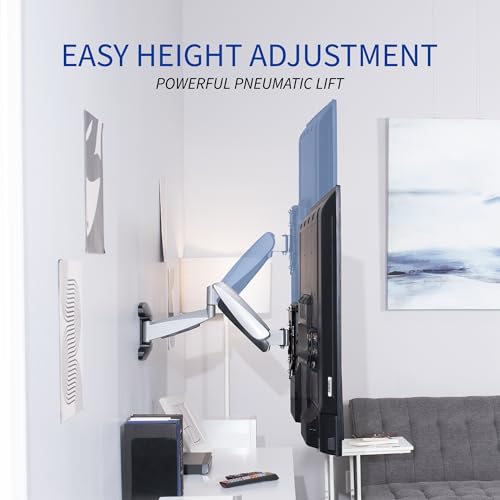 VIVO Counterbalance 40 to 70 inch LCD LED Plasma Screen TV Wall Mount, Above Fireplace Height Adjustable Pneumatic Spring Fully Articulating Bracket, Silver, MOUNT-VW03G - size: 40-70" screens, style: Wall Mount