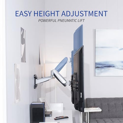 VIVO Counterbalance 40 to 70 inch LCD LED Plasma Screen TV Wall Mount, Above Fireplace Height Adjustable Pneumatic Spring Fully Articulating Bracket, Silver, MOUNT-VW03G - size: 40-70" screens, style: Wall Mount