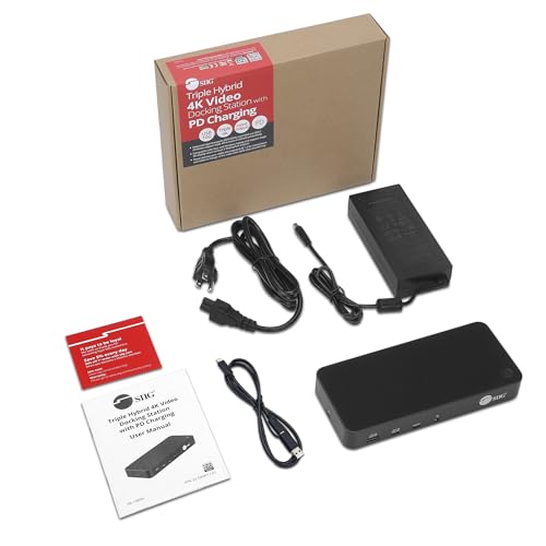 SIIG DisplayLink USB-C Dock, Triple 4K60Hz, 100W PD, JU-DK0P11-S1 - style: Triple 4K Display