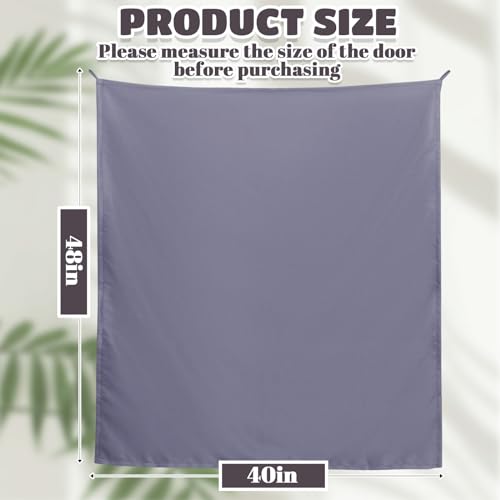 Pinkunn 40 x 48 Inch Office Cubicle Curtain with Stainless Steel Self Adhesive Hook Portable Privacy Door Partition Room Office Divider(Gray) - color: Grey