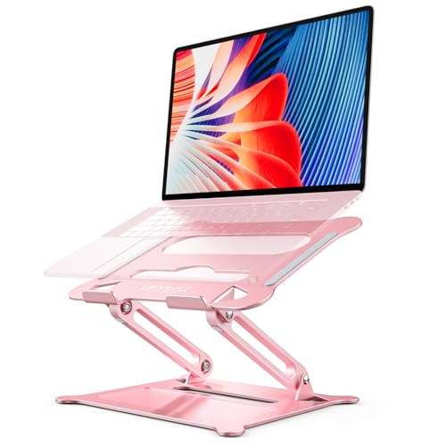 Urmust Adjustable Laptop Stand for Desk, 10-15.6“ Laptop Riser, Pink - color: C-Pink