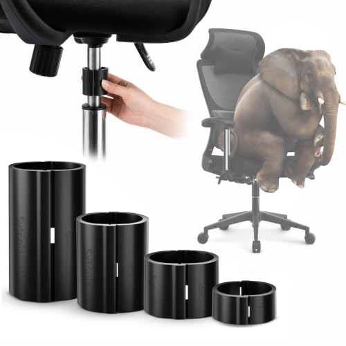 Office Chair Cylinder Replacement - Sytopia Fix Sinking Office Chairs, 4 Pieces Clamps Prevent Office Chair Cylinder from Sinking, up to 5 Inches, No Tools required, Only fits 28mm Piston