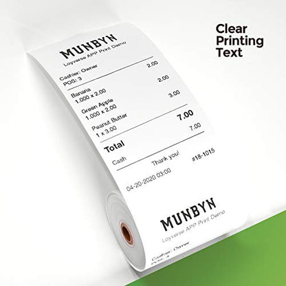 MUNBYN Thermal Receipt Paper 3 1/8 x 230ft, Work for Star Micronics TSP100 TSP143 Epson 80mm Receipt Printer Square POS Register, 80mm Thermal Receipt Paper, BPA Free, 20 Rolls - size: 3 1/8" x 230', style: 20 Rolls