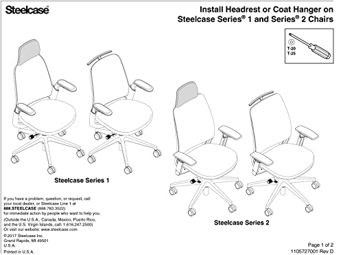 Steelcase Series 1 Headrest ONLY, Graphite Frame with 3D Microknit Fabric (Graphite) - color: Graphite, size: Graphite Frame