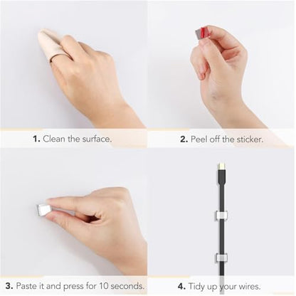 AGPTEK Flat Ethernet Cable Clips, 60 PCS Adhesive Wire Clips, Clear - color: Clear, size: 60 PCS