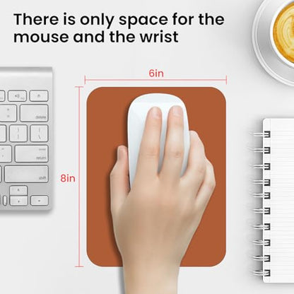 Small Mouse Pad 6 x 8 Inch, Horizontal and Vertical Flexible use. Great for Traveling, Wireless laptops, Keyboard Trays, Offices, etc. (Brown) - color: brown