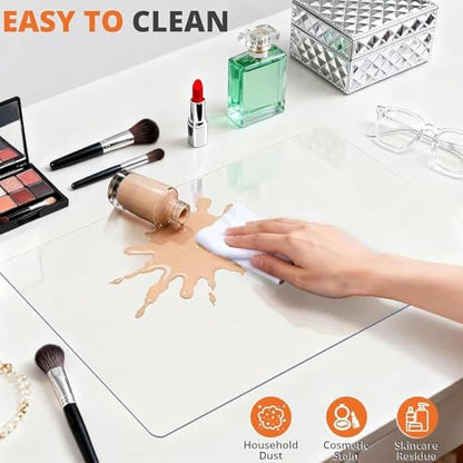 Clear Writing Desk Pad, 11 x 46in Heat Resistant Waterproof PVC Round Edge Durable Desk Protect Mat, Anti-Static Writing Mat Table Protector, 1.5mm