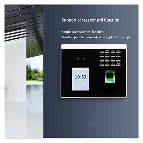 Time Clock, WiFi USB TCP/IP Dynamic Mask Face Facial Fingerprint Recognition Time Attendance Time Clock Door Access Control System for Business, Office(Xface100-id)
