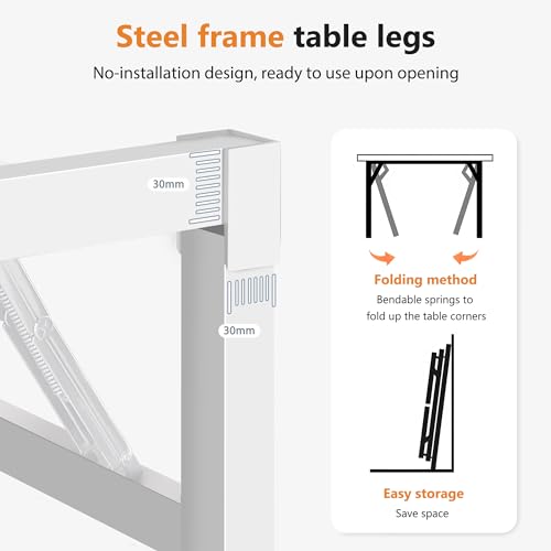 DlandHome 31.5 Inch Small Folding Computer Desk for Home Office, White - color: White + White, size: 31.5 Inches