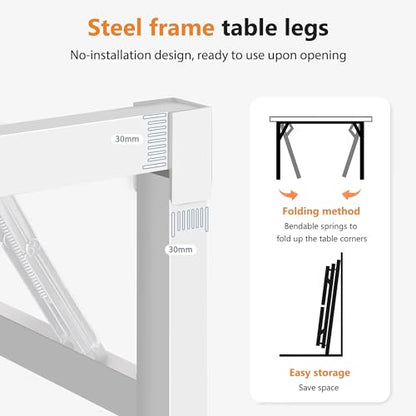 DlandHome 31.5 Inch Small Folding Computer Desk for Home Office, White - color: White + White, size: 31.5 Inches
