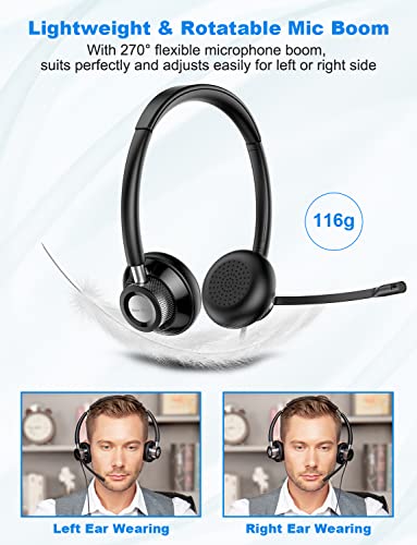 New Bee USB Headset with Microphone for PC Laptop Mute Control | Laptop, Skype, Zoom, Call Center, Meetings, Webinar, Home