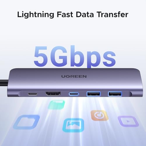 UGREEN USB C Hub for Laptop Revodok 7 in 1 Dock 4K HDMI to USB C Adapter | 100W PD Charging, USB-C & 2 USB-A 5Gbps Data Ports, SD/TF Card Reader for MacBook Neo/Pro/Air, iPad Pro, XPS, Thinkpad