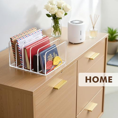 BEYGORM Acrylic Mail Holder, 5 Compartments Multifunction Desk Organizer - size: Large