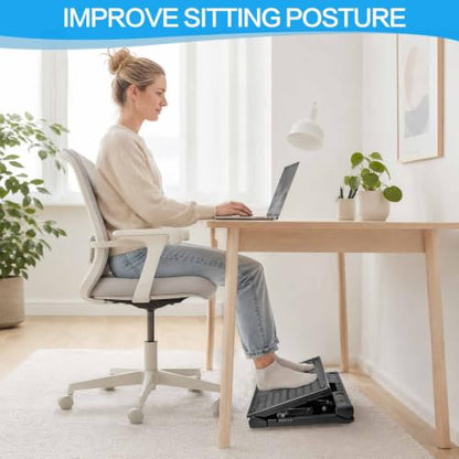 Adjustable Foot Rest Under Desk for Office,Home, Gaming & Study - color: Black, size: Large