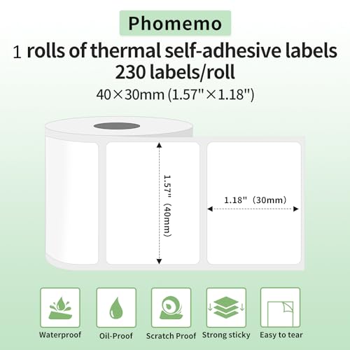 Phomemo M108 Label Maker with 2 Rolls Label Tape