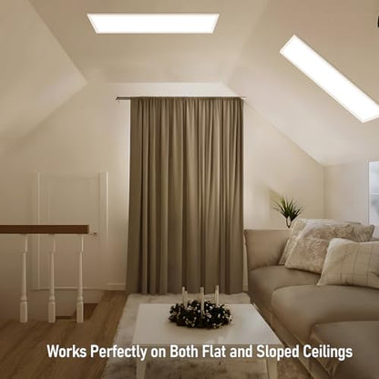 LEONLITE 50W/40W/30W 3CCT 1x4 LED Flat Panel Light, 120-277V, Surface Mount | 5500LM/4400LM/3300LM 0-10V Dimmable, 4 Ft. Ceiling Lighting Flush Mount, 3500K/4000K/5000K, Built-in Driver, UL Listed, White