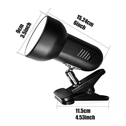 RONG&LAN Clip lamp,360° Rotation Clip on Lamp Portable Book Reading Light,Clamp on Desk/Table/Bunk Bed/Cupboard Home Lighting, (Desk lamp,Seven Colors for Your Choice) (Black) - color: Black