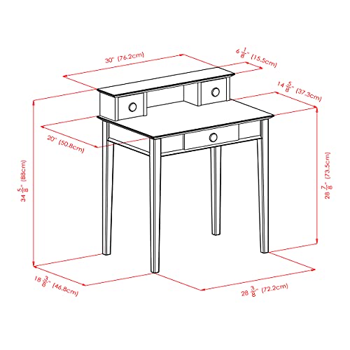 Winsome Studio Writing Desk with 3 Drawers, Honey | Classic Small Home Office Computer Table, Sturdy Furniture for Bedroom, Living Room, Compact & Convenient for Small Spaces