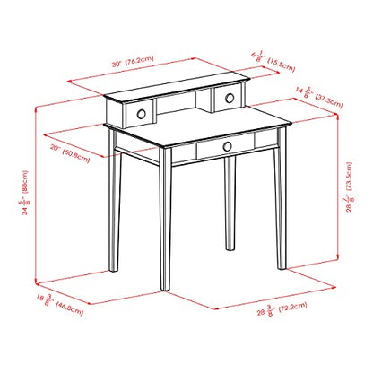 Winsome Studio Writing Desk with 3 Drawers, Honey | Classic Small Home Office Computer Table, Sturdy Furniture for Bedroom, Living Room, Compact & Convenient for Small Spaces
